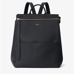 Mina Baie Harper Full Backpack (Leather) Black w/ Gold - Diaper Bag